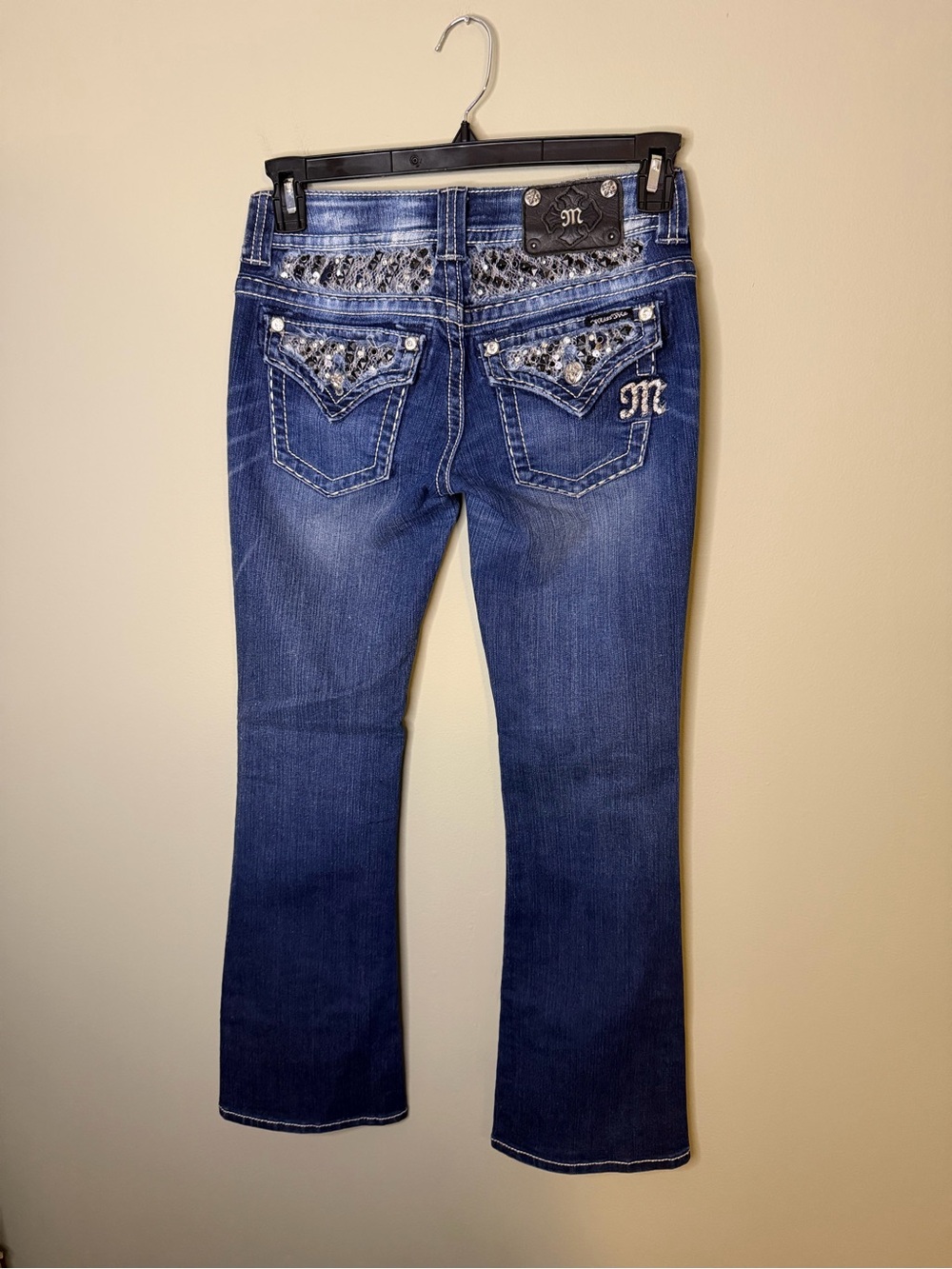 Gorgeous Y2K Miss Me Boot Jeans With Embellished Pockets 31” Inseam